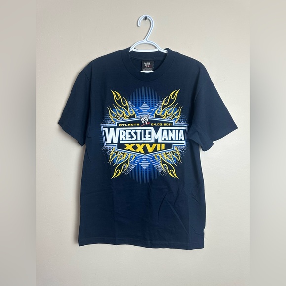 WWE WrestleMania XXVII Graphic T-Shirt Size M Navy Wrestling Fan Tee Cotton - Picture 2 of 6